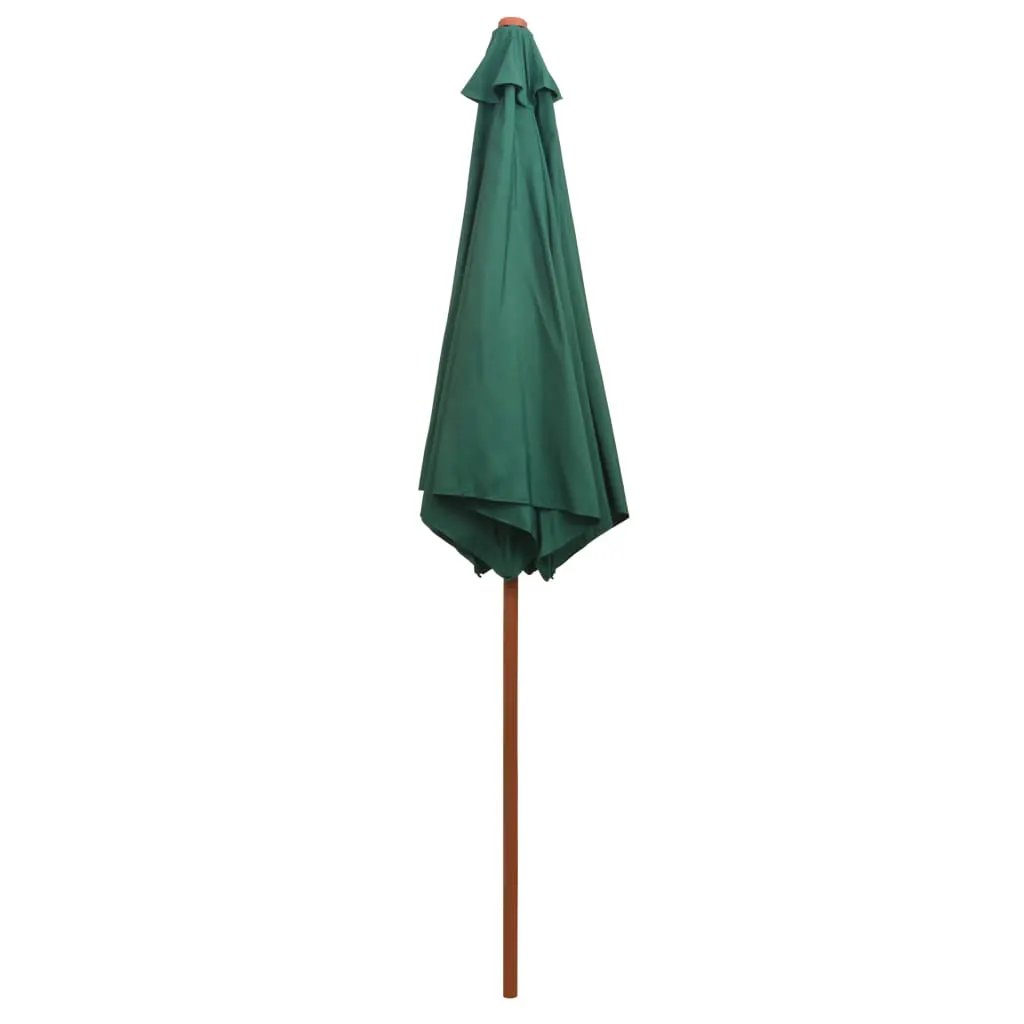 vidaXL vidaXL Garden Parasol 270x270 cm Wooden Pole Green - Parasol