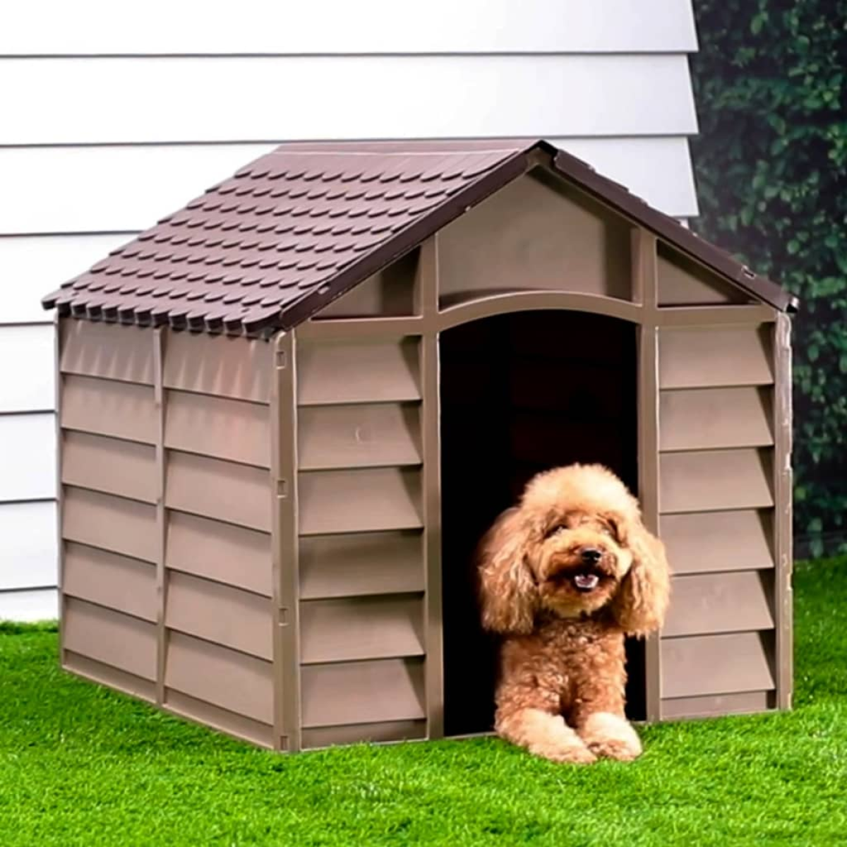 vidaXL Dog House Brown 86x84x82 cm Polypropylene - from vidaXL