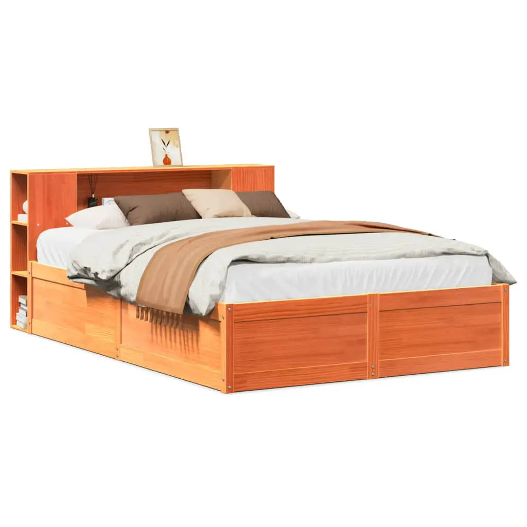 vidaXL Bed Frame without Mattress Wax Brown 160x200 cm Solid Wood Pine - from vidaXL
