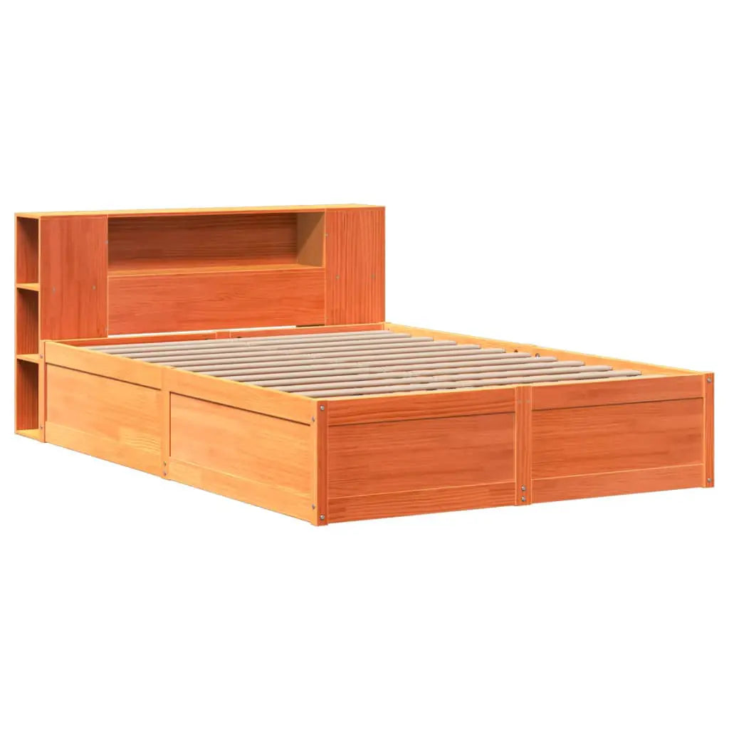 vidaXL Bed Frame without Mattress Wax Brown 160x200 cm Solid Wood Pine - from vidaXL