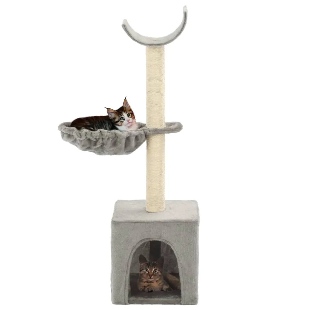 vidaXL vidaXL Cat Tree with Sisal Scratching Posts 105 cm Grey - Cat Tree