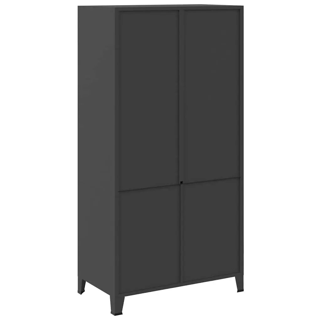 vidaXL vidaXL Industrial Wardrobe Black 90x50x180 cm Metal - Wardrobe