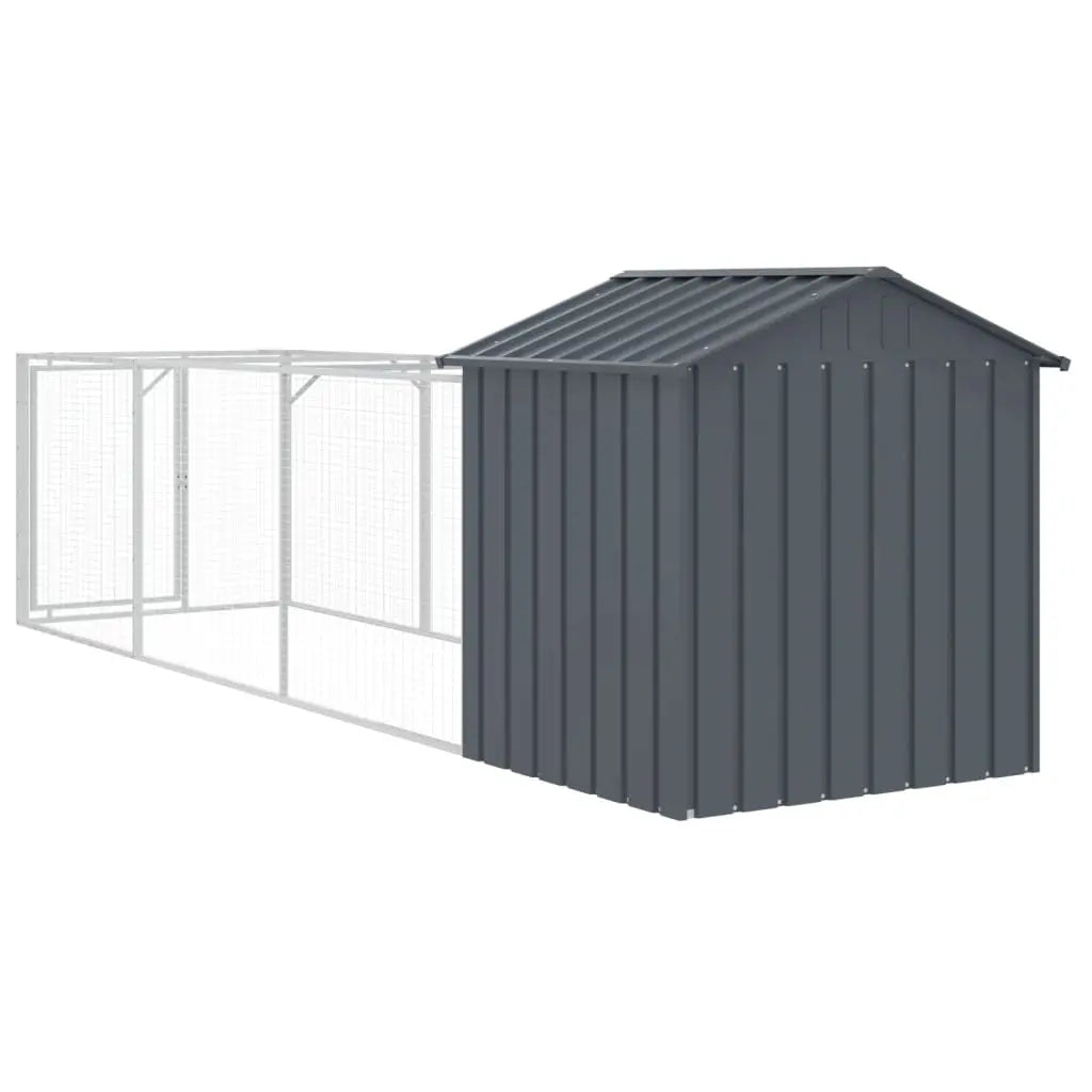 vidaXL Dog House with Roof Anthracite 117x405x123 cm Galvanised Steel - from vidaXL