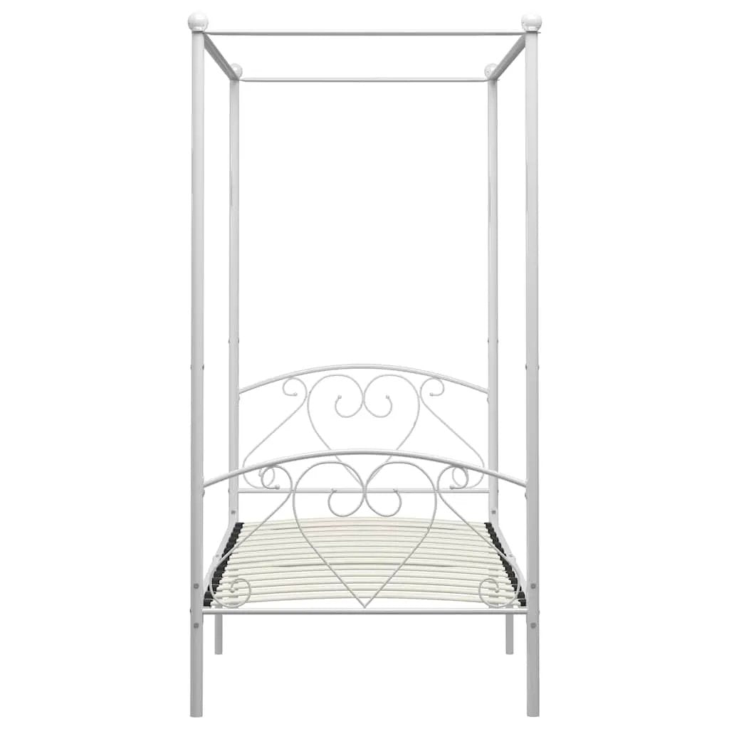 vidaXL Bed Frame | White | Metal | Single | Durable | Bed Frame | Rectangular - from vidaXL