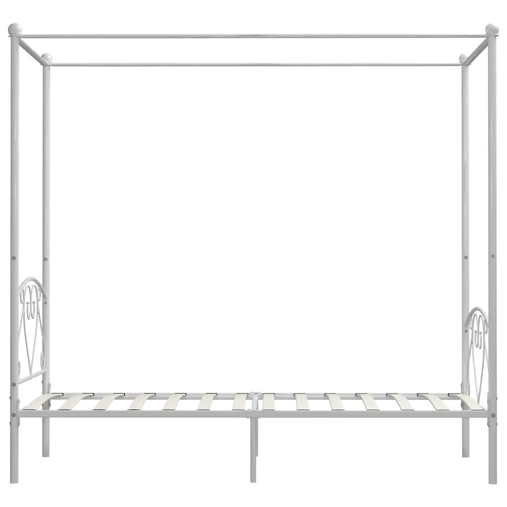 vidaXL Bed Frame | White | Metal | Single | Durable | Bed Frame | Rectangular - from vidaXL