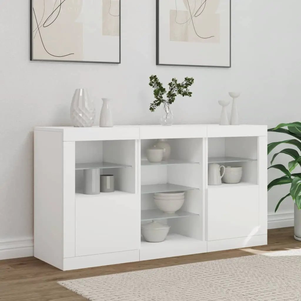 vidaXL vidaXL Sideboard with LED Lights White 123x37x67 cm - Sideboard