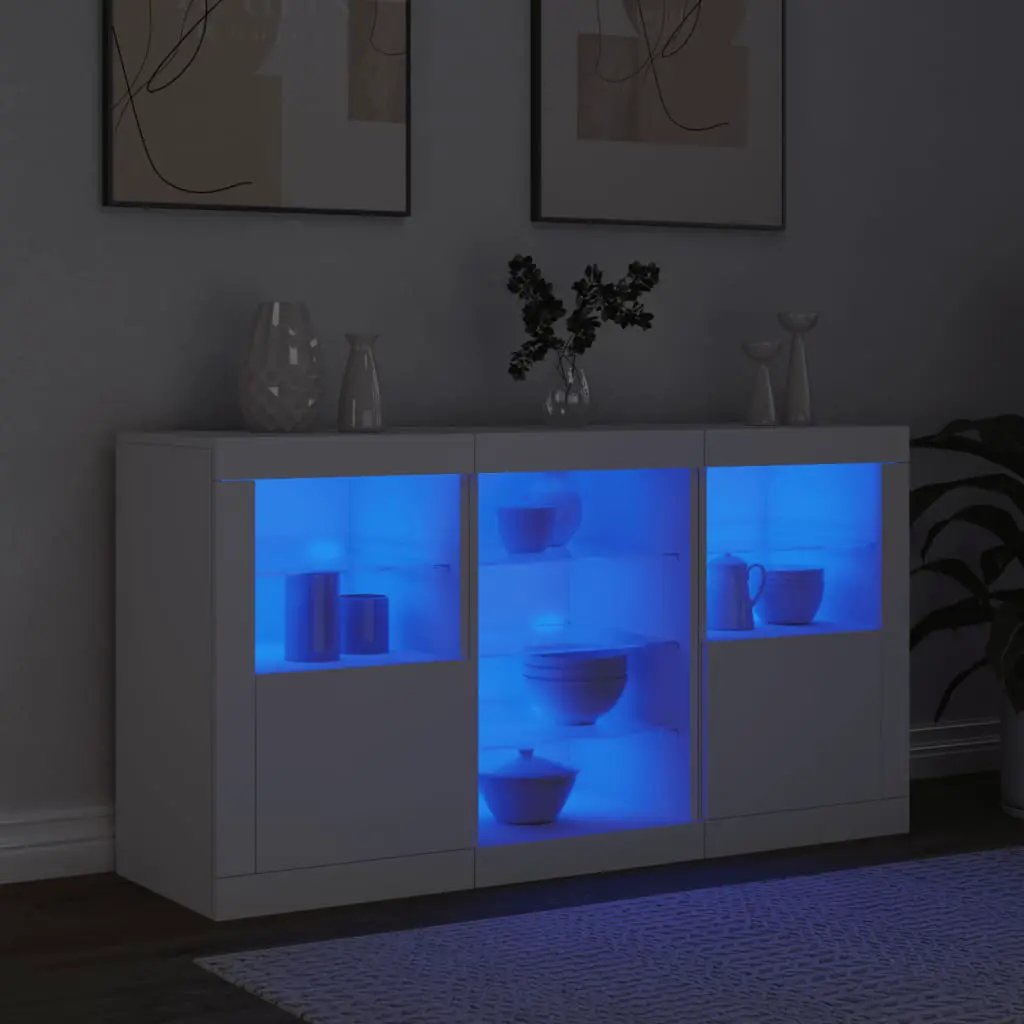 vidaXL vidaXL Sideboard with LED Lights White 123x37x67 cm - Sideboard