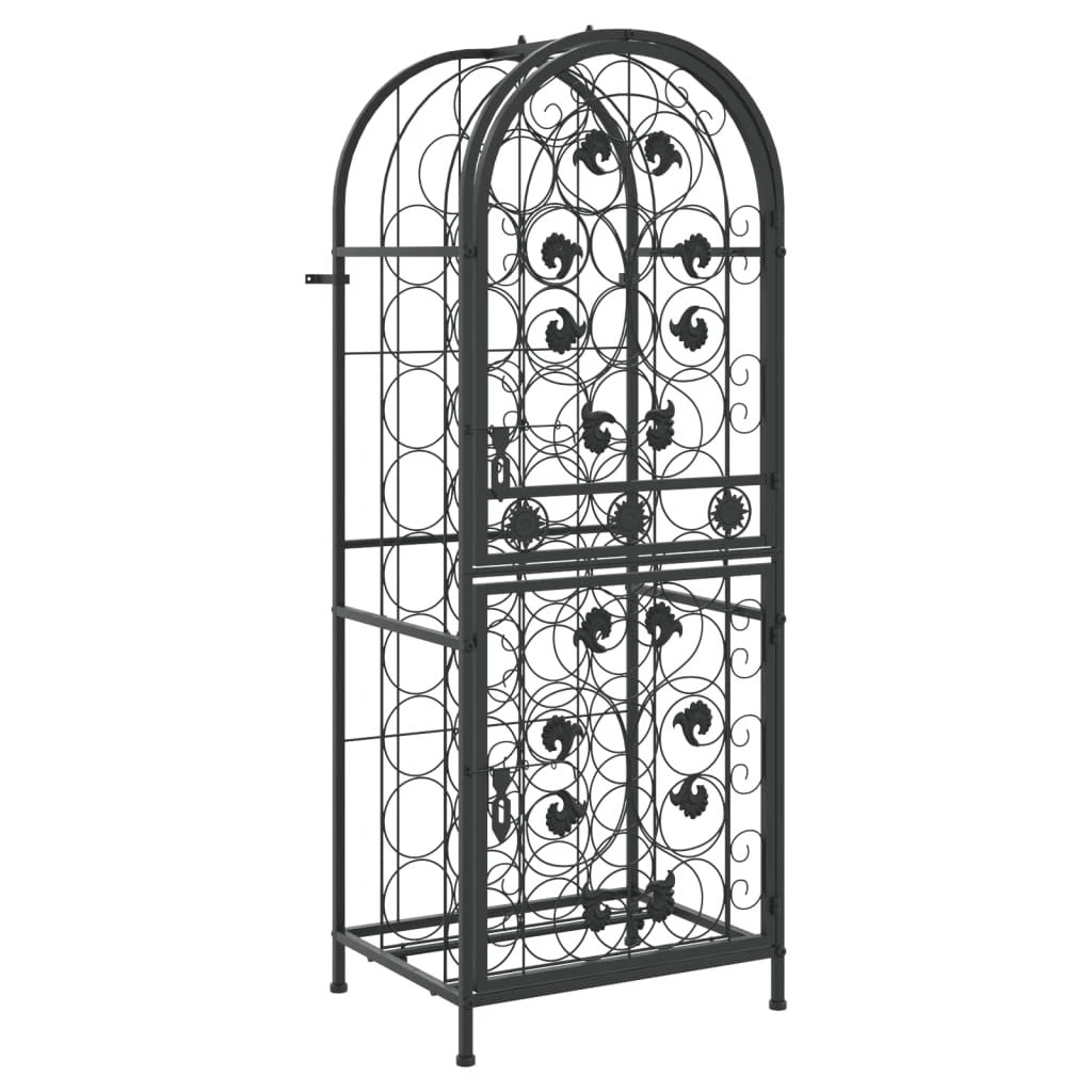vidaXL vidaXL Wine Rack for 41 Bottles Black 45x36x120 cm Wrought Iron - Wine Rack