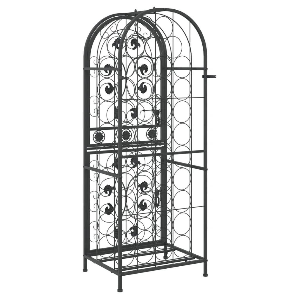 vidaXL vidaXL Wine Rack for 41 Bottles Black 45x36x120 cm Wrought Iron - Wine Rack