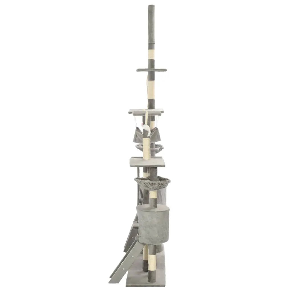 vidaXL vidaXL Cat Tree with Sisal Scratching Posts 230-250 cm Grey - Cat Tree