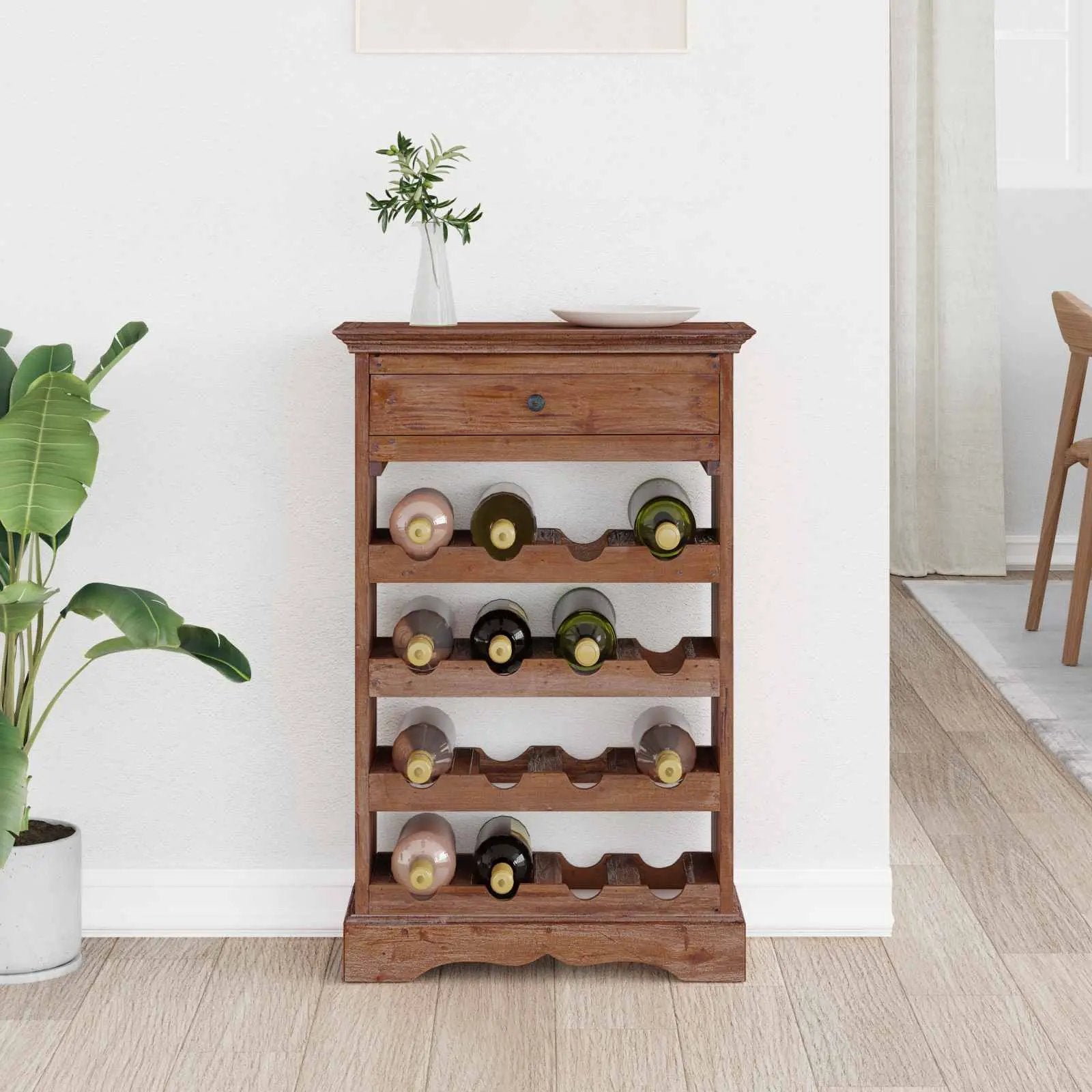 vidaXL vidaXL Wine Rack 55 x 23 x 85 cm Solid Mahogany Wood - Wine Rack