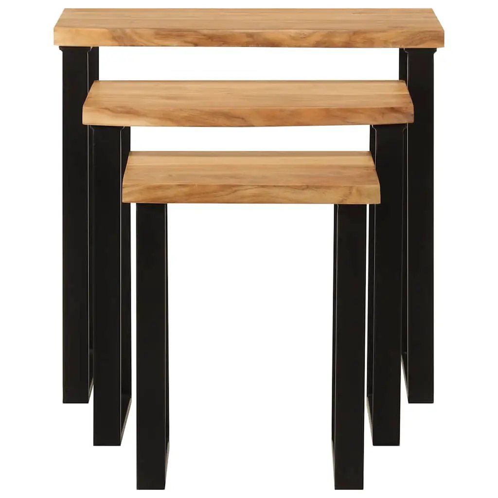 vidaXL vidaXL Nesting Tables 3 pcs with Live Edge Solid Wood Acacia - Nest of Tables