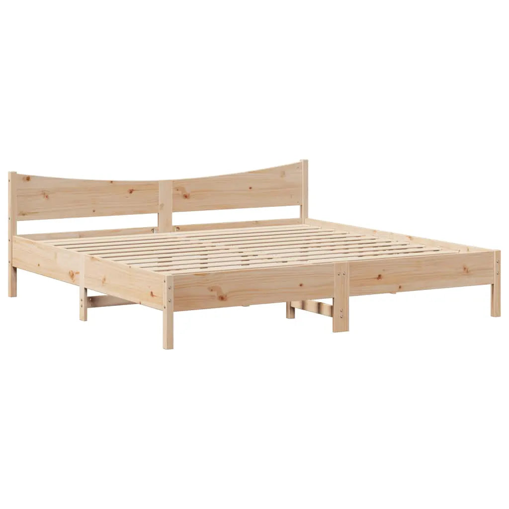 vidaXL Bed Frame with Headboard 200x200 cm Solid Wood Pine - from vidaXL