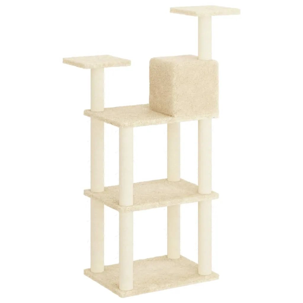 vidaXL vidaXL Cat Tree with Sisal Scratching Posts Cream 118.5 cm - Cat Tree