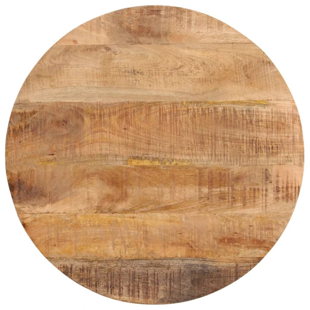 vidaXL VidaXL Round Coffee Table 54x54x35 Cm Solid Mango Wood With Industrial Iron Frame For Living Room - Coffee Table