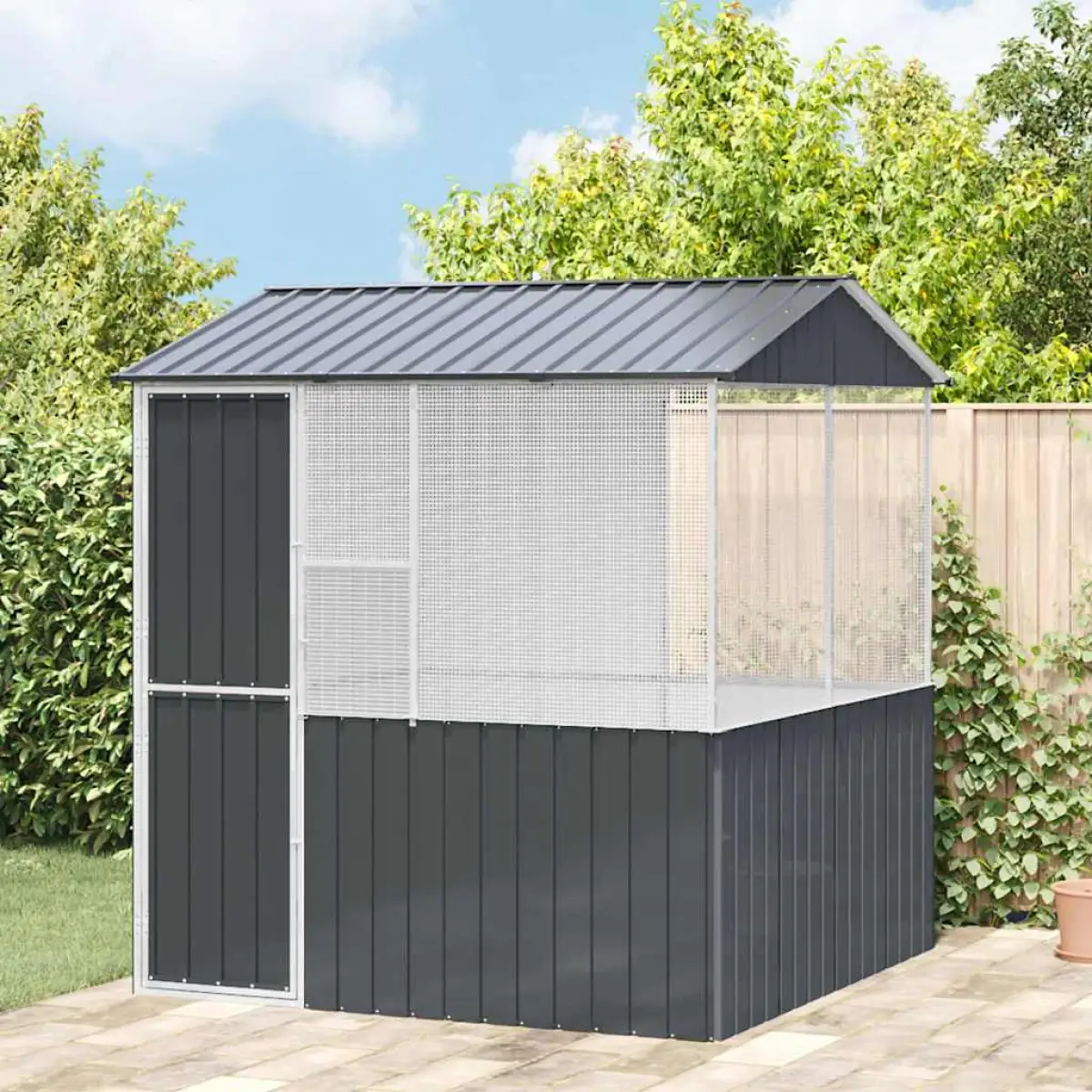 vidaXL vidaXL Bird Cage Anthracite 215 x 209 x 230 cm Galvanised Steel - Bird Cage