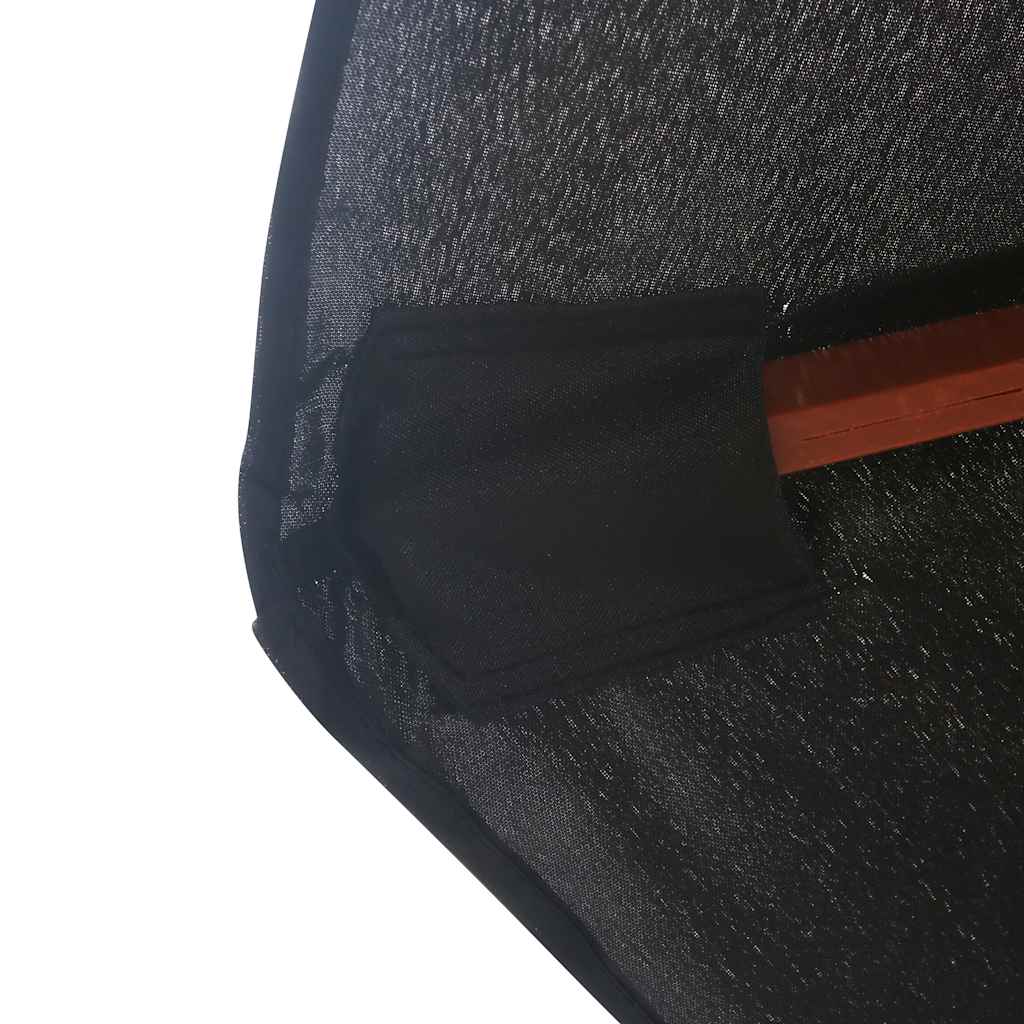 vidaXL vidaXL Garden Parasol with Wooden Pole 350 cm Black - Parasol