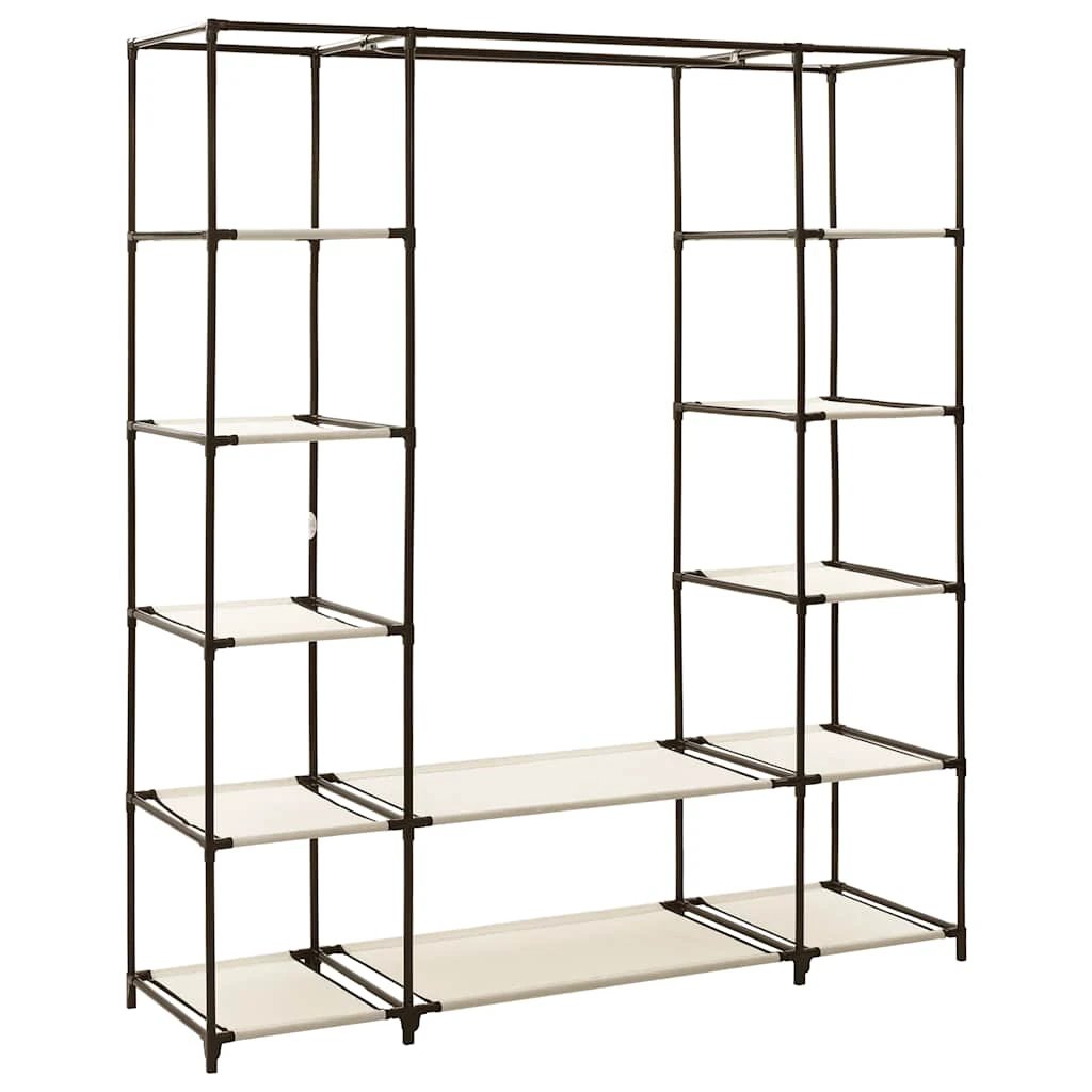 vidaXL vidaXL Wardrobe with Compartments and Rods Cream 150x45x176 cm Fabric - Wardrobe