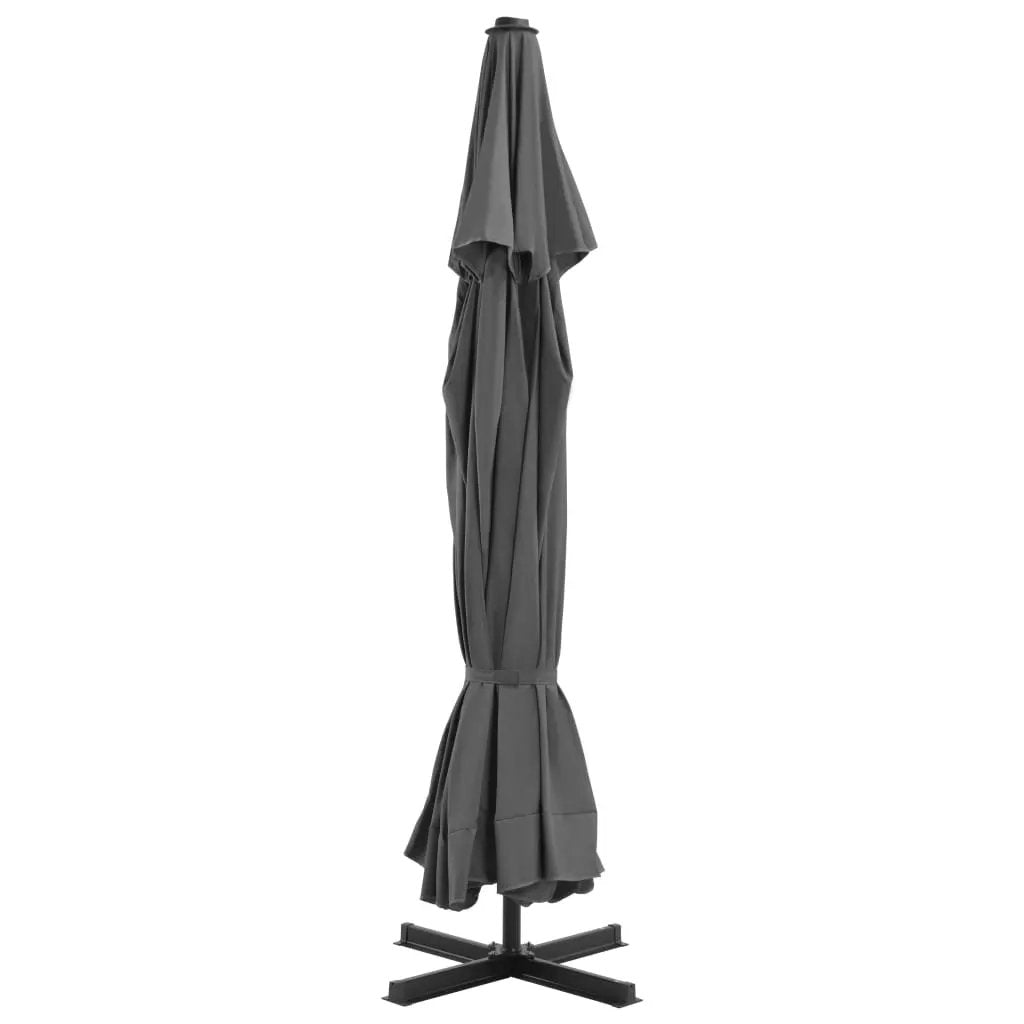 vidaXL vidaXL Garden Parasol with Portable Base Anthracite - Parasol