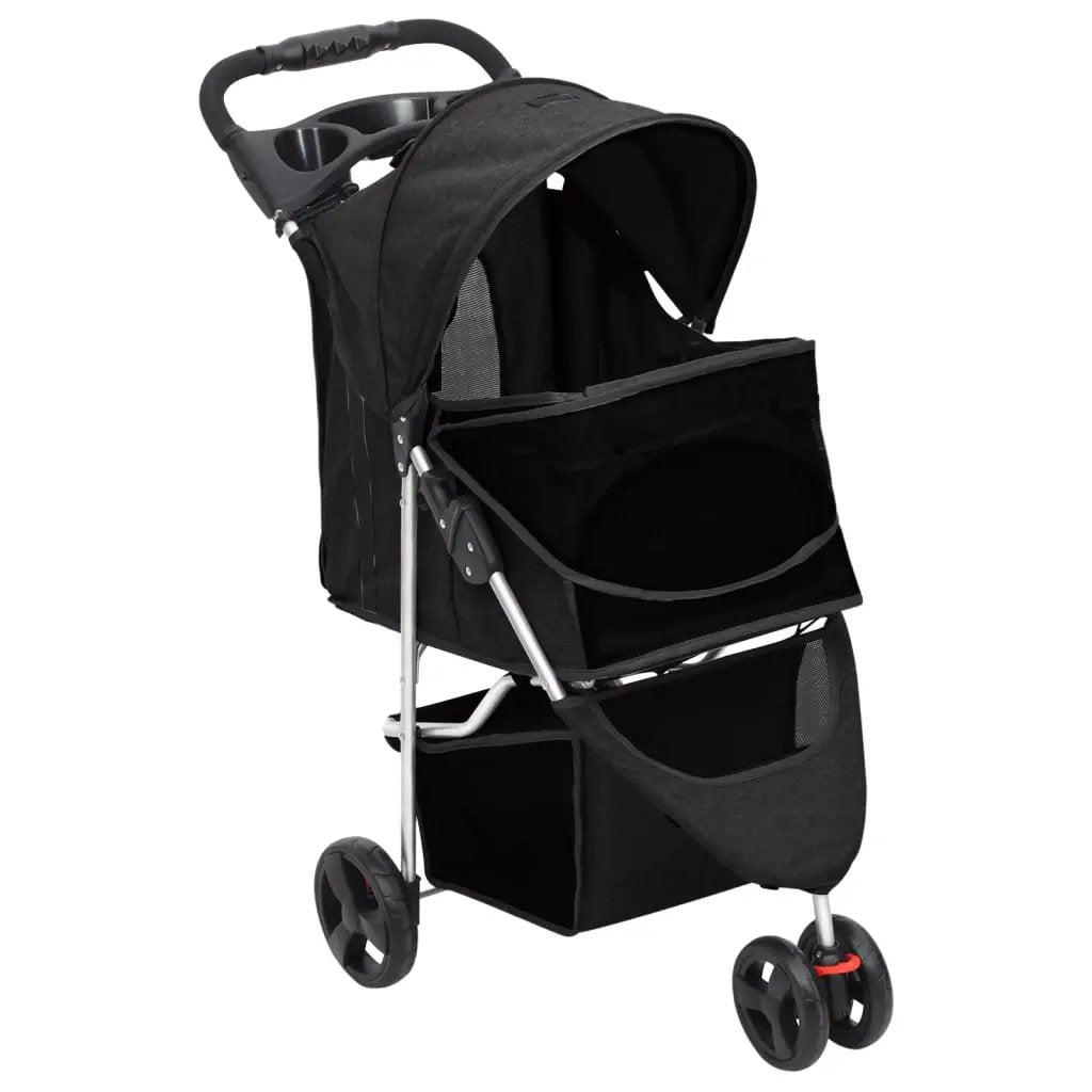 vidaXL Folding Dog Stroller Black 80x46x98 cm Oxford Fabric - from vidaXL
