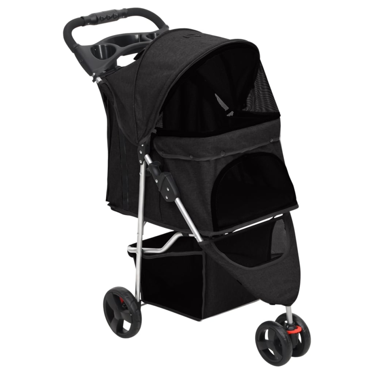vidaXL Folding Dog Stroller Black 80x46x98 cm Oxford Fabric - from vidaXL