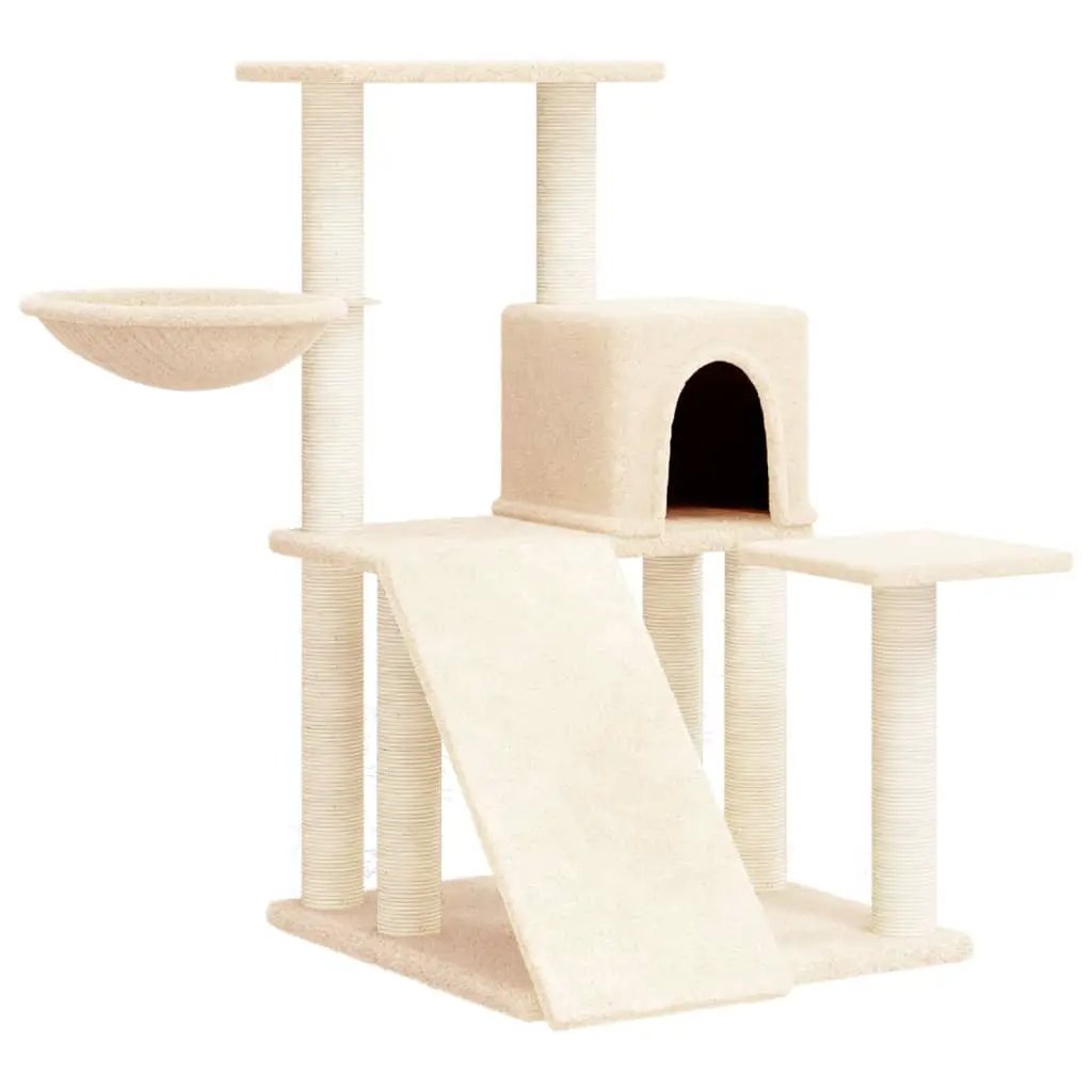 vidaXL vidaXL Cat Tree with Sisal Scratching Posts Cream 82 cm - Cat Tree