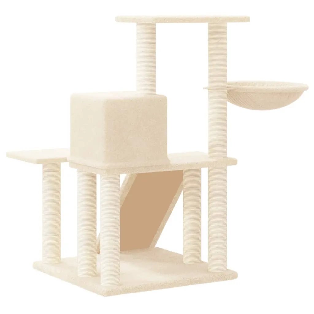 vidaXL vidaXL Cat Tree with Sisal Scratching Posts Cream 82 cm - Cat Tree