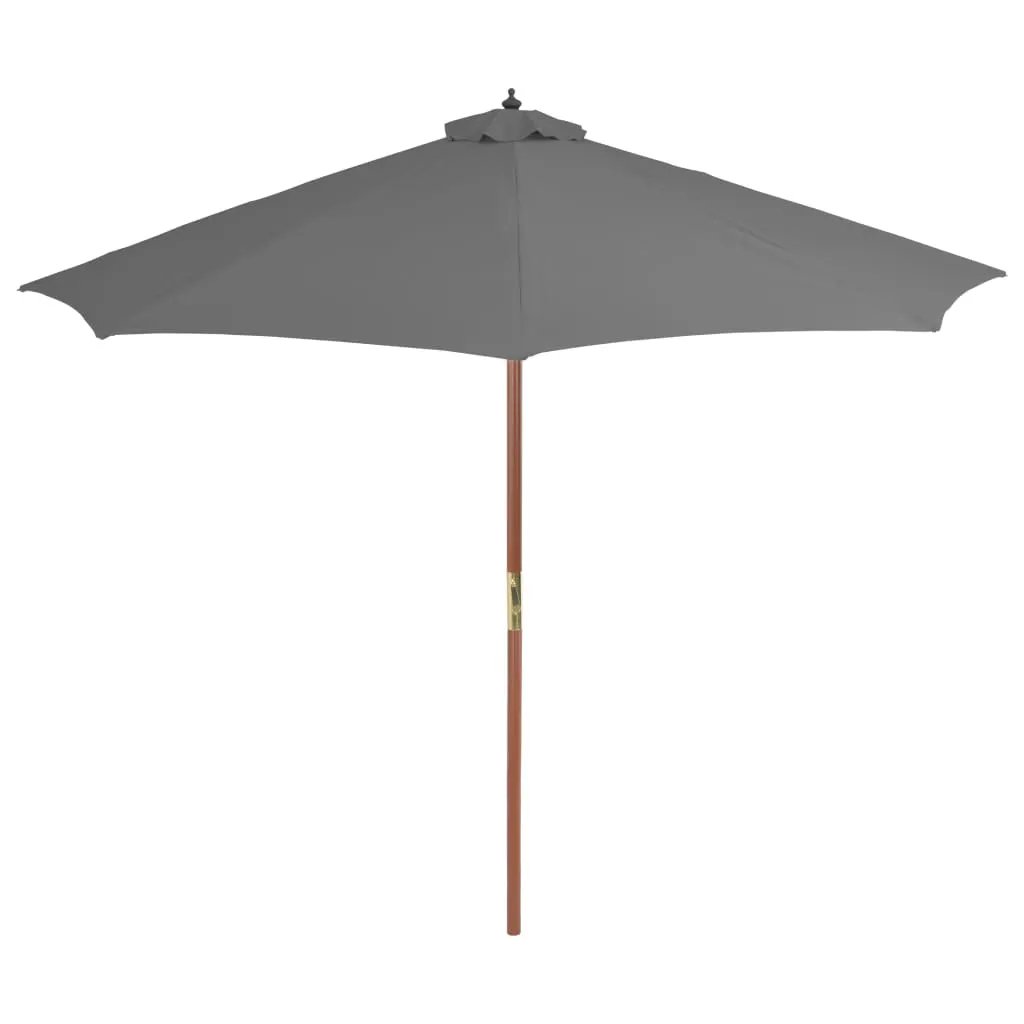 vidaXL vidaXL Garden Parasol with Wooden Pole 300 cm Anthracite - Parasol