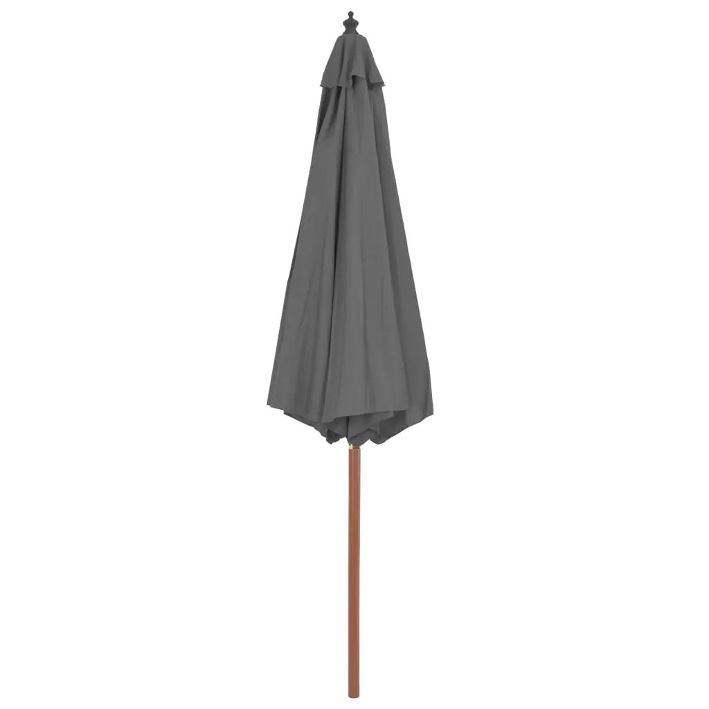 vidaXL vidaXL Garden Parasol with Wooden Pole 300 cm Anthracite - Parasol