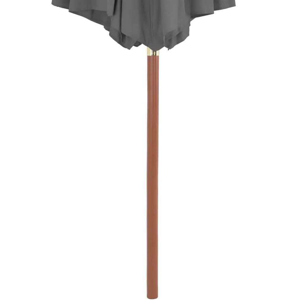 vidaXL vidaXL Garden Parasol with Wooden Pole 300 cm Anthracite - Parasol