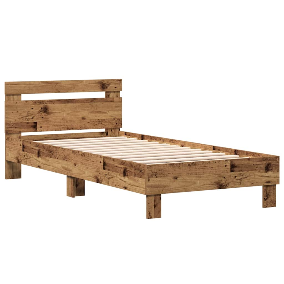 vidaXL Bed Frame Old Wood 203 x 95 x 70 cm Engineered Wood - from vidaXL