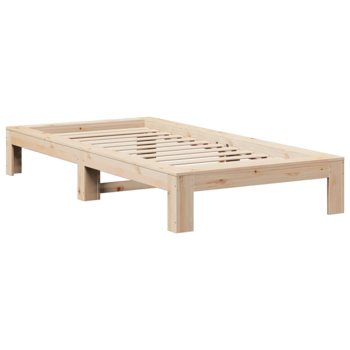 vidaXL Bed Frame | Natural wood colour | Solid pine wood, Plywood slats | Single - from vidaXL