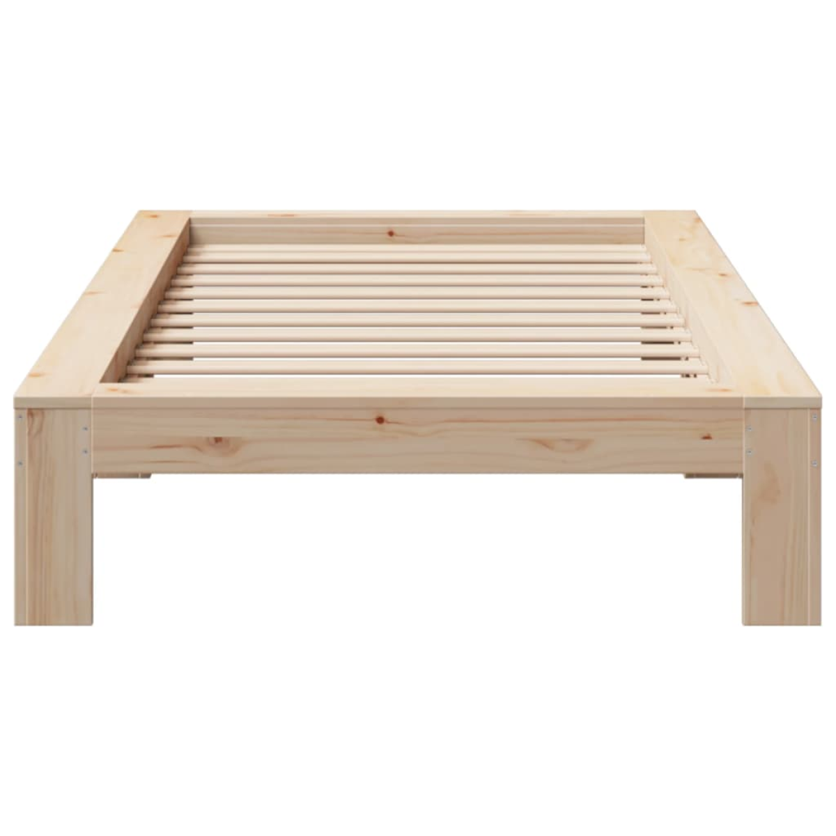 vidaXL Bed Frame | Natural wood colour | Solid pine wood, Plywood slats | Single - from vidaXL