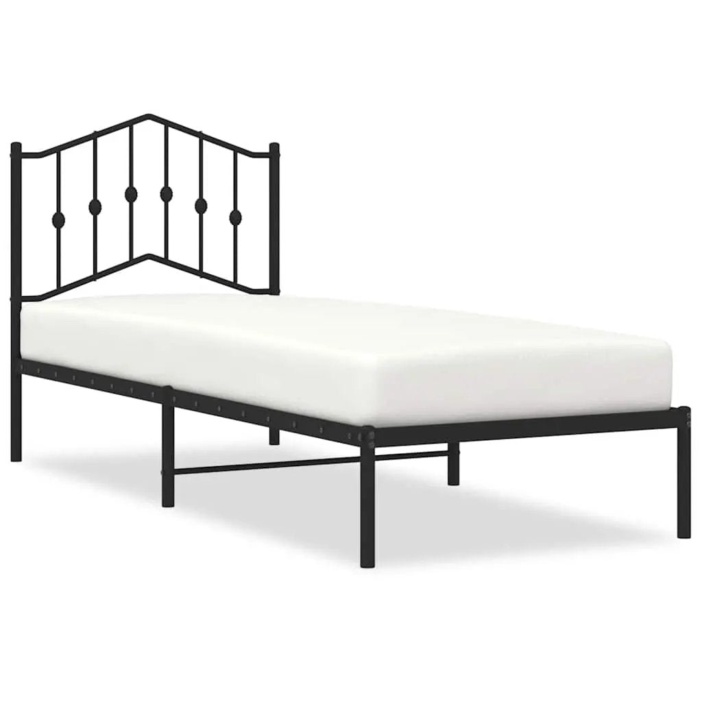 vidaXL Bed Frame | Black | Steel | Single | Bed Frame | Rectangular | Modern - from vidaXL