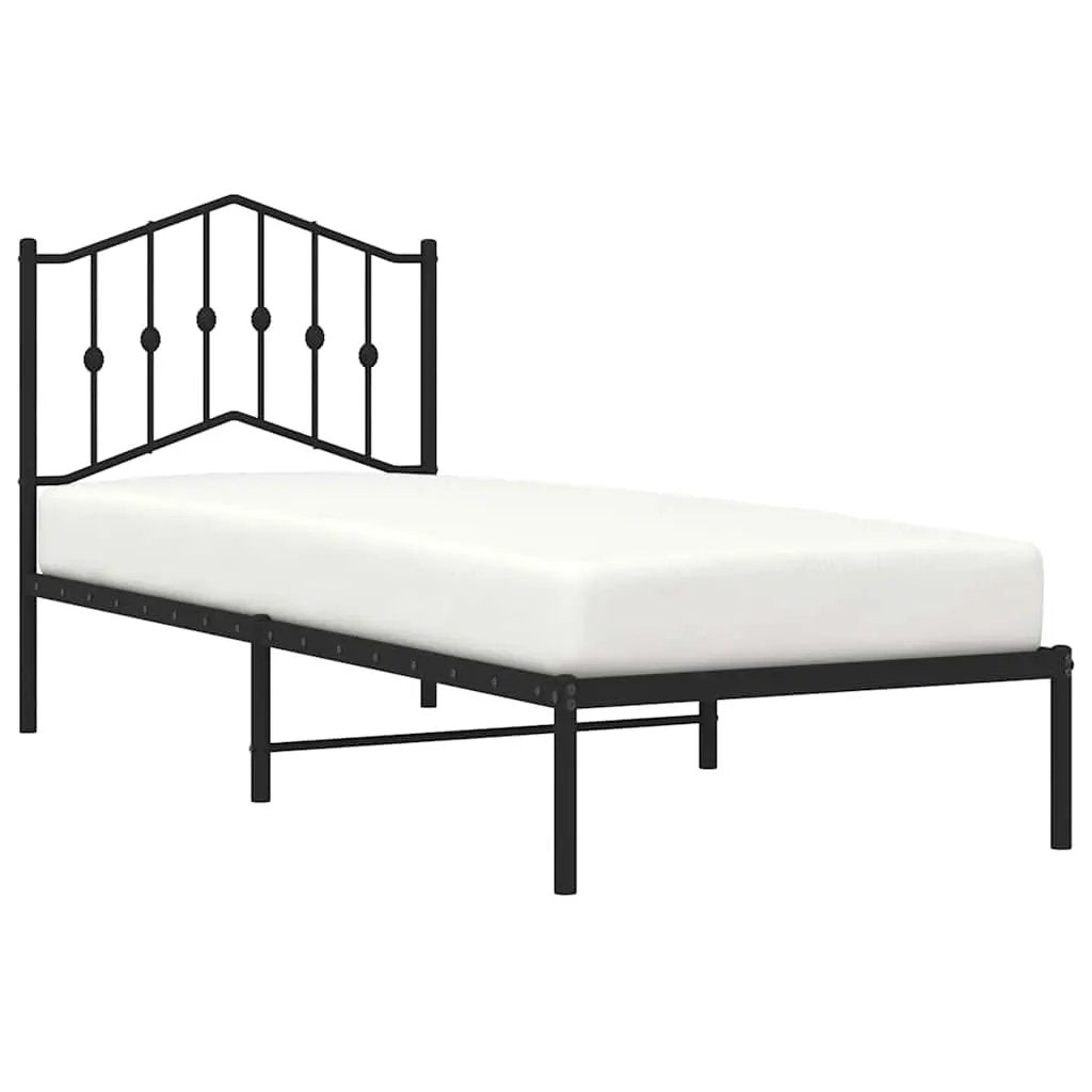 vidaXL Bed Frame | Black | Steel | Single | Bed Frame | Rectangular | Modern - from vidaXL