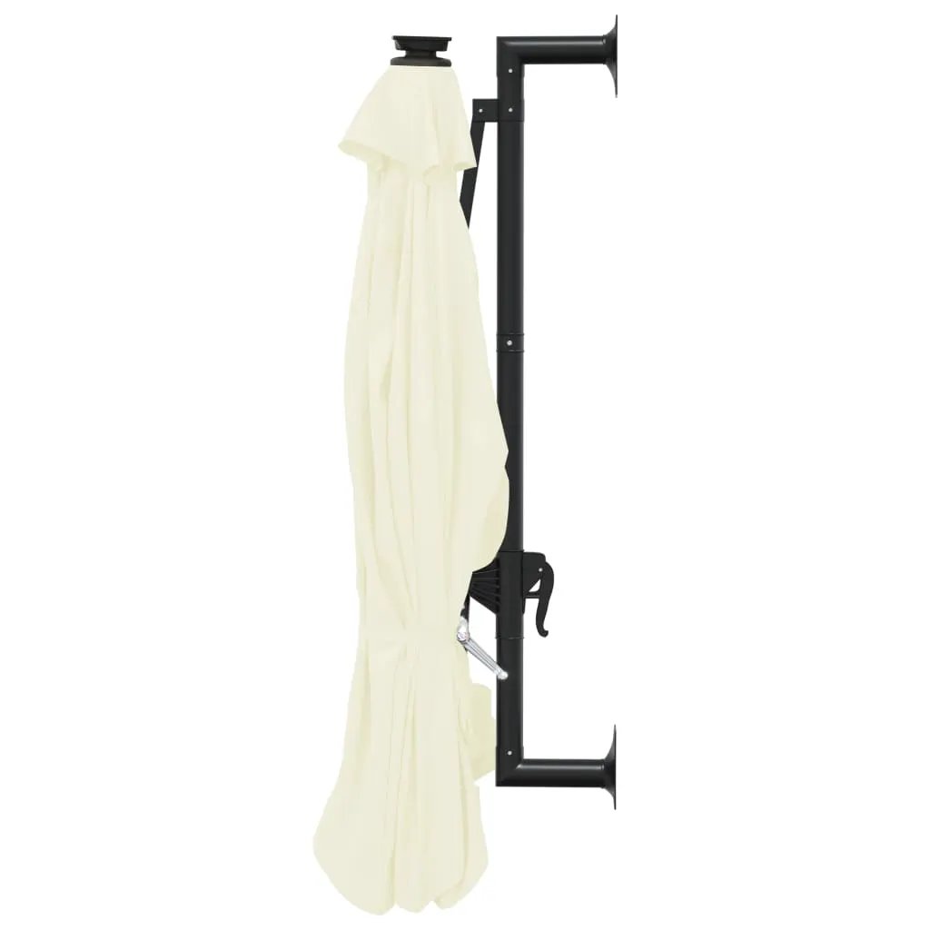 vidaXL vidaXL Wall-mounted Garden Parasol with LEDs 300 cm Sand - Parasol
