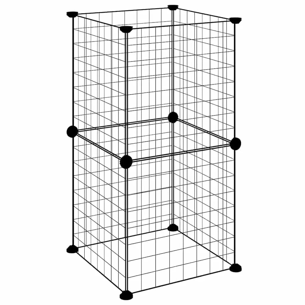 vidaXL 8-Panel Pet Cage Black 35x35 cm Steel - from vidaXL