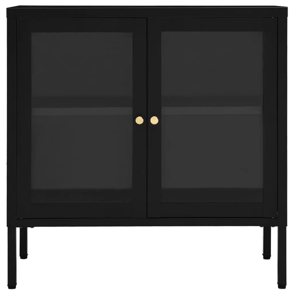 vidaXL vidaXL Sideboard Black 70x35x70 cm Steel and Glass - Sideboard