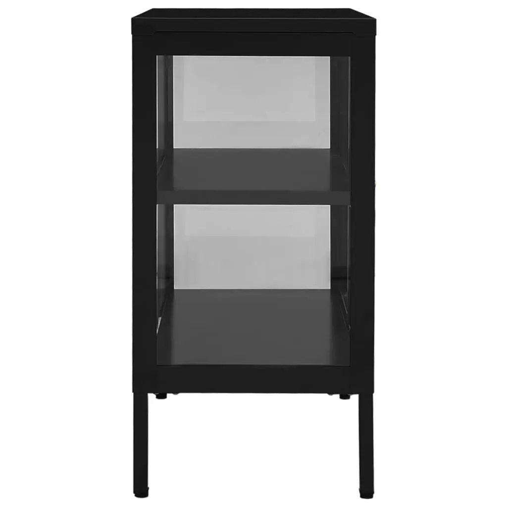 vidaXL vidaXL Sideboard Black 70x35x70 cm Steel and Glass - Sideboard