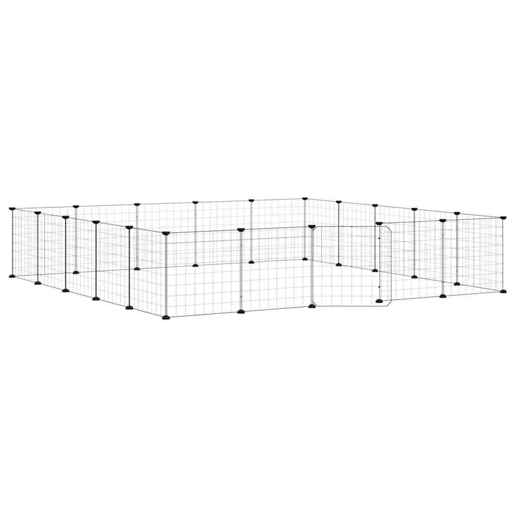vidaXL Pet Cage | Black | Powder-Coated Steel - from vidaXL