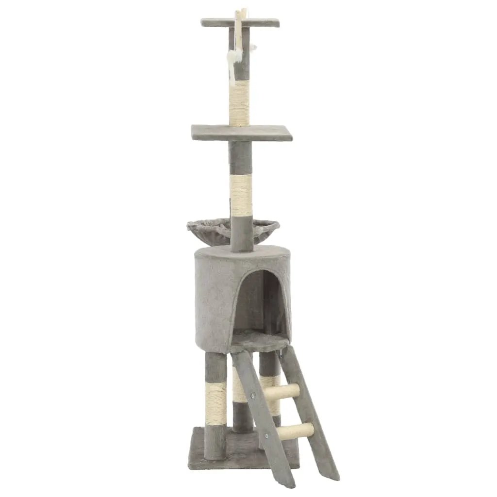 vidaXL vidaXL Cat Tree with Sisal Scratching Posts 138 cm Grey - Cat Tree