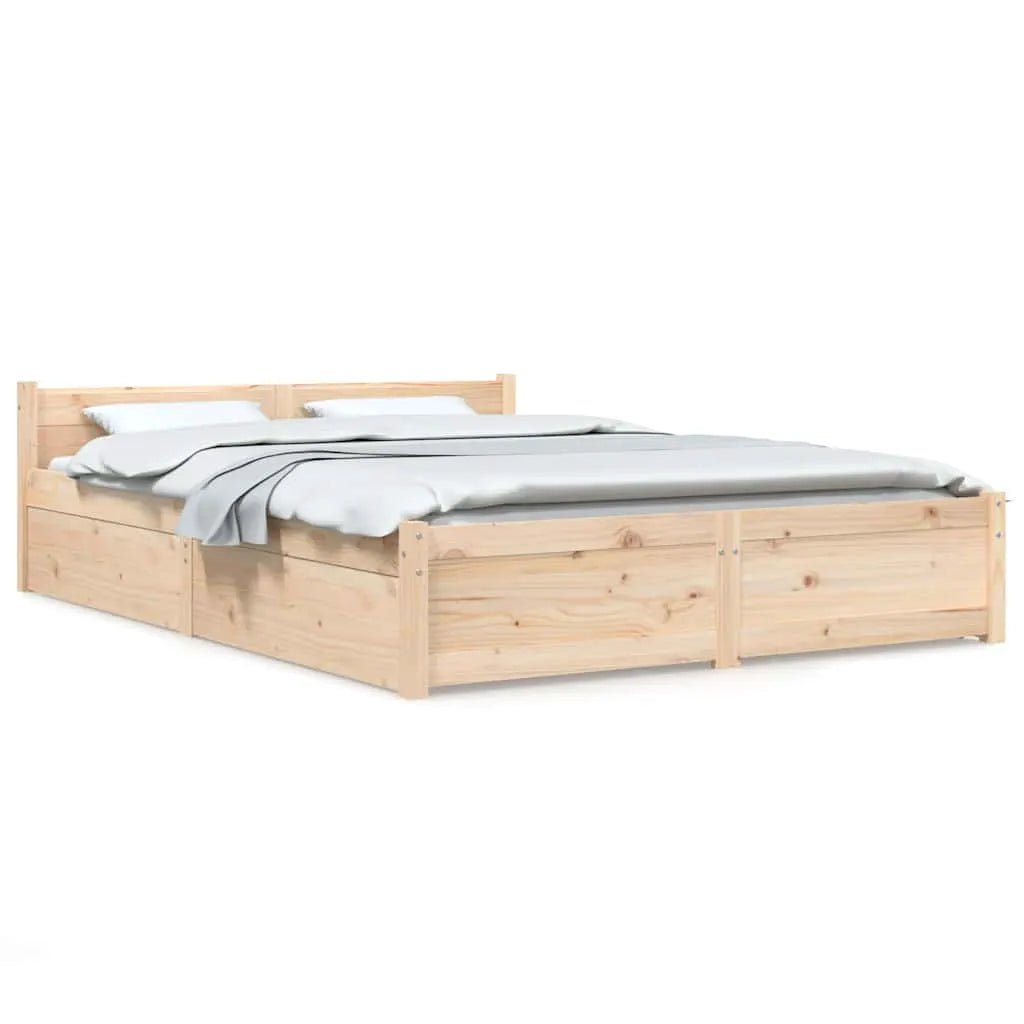 vidaXL Bed Frame without Mattress with Drawers Double - from vidaXL
