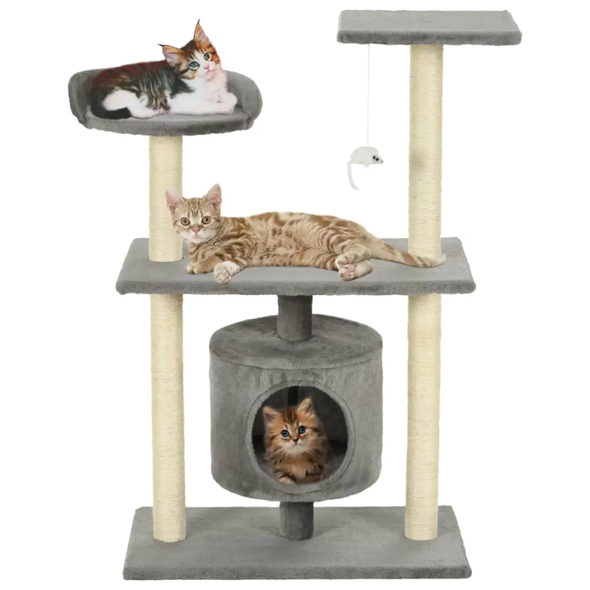 vidaXL vidaXL Cat Tree with Sisal Scratching Posts 95 cm Grey - Cat Tree
