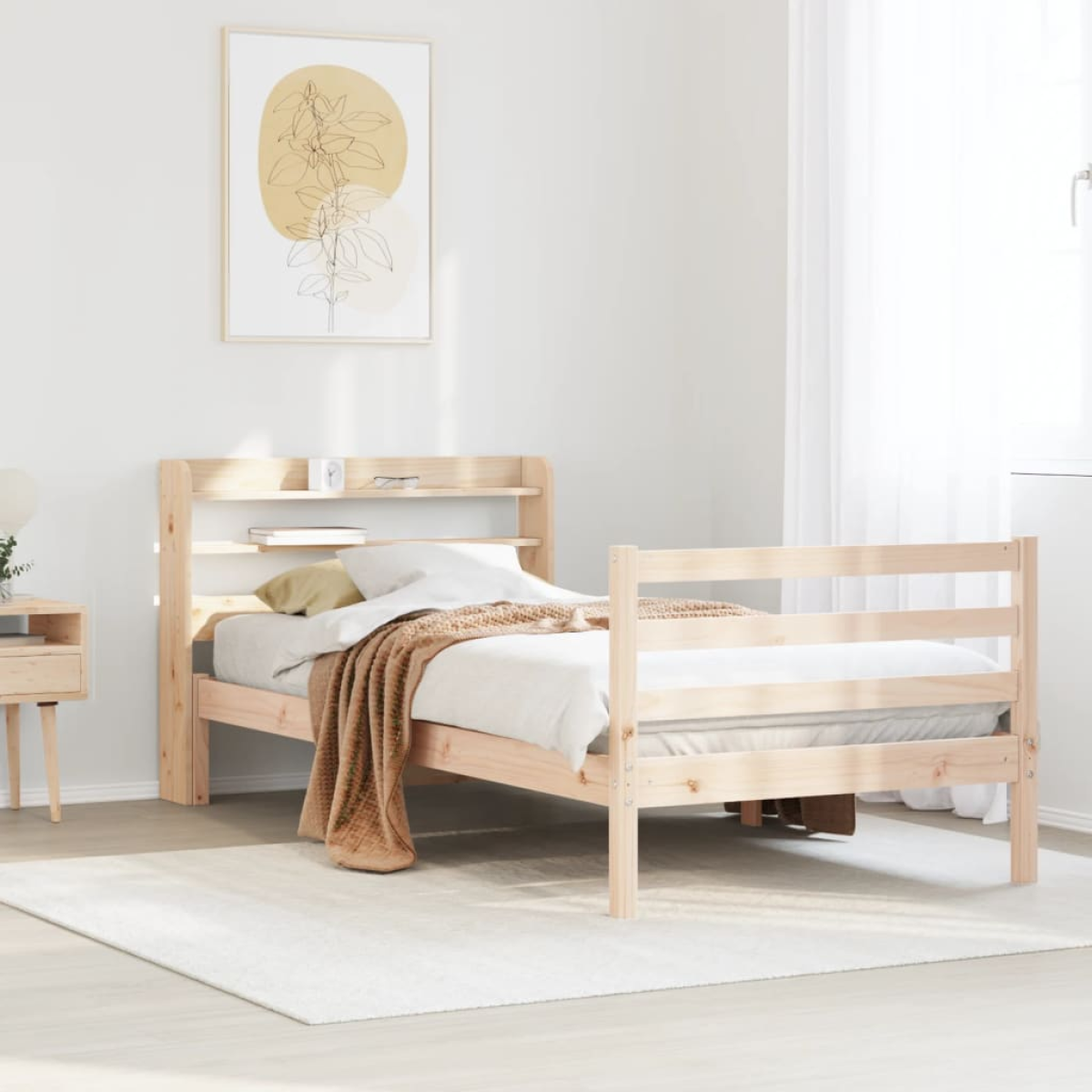 vidaXL Bed Frame with Headboard without Mattress 100x200 cm - from vidaXL