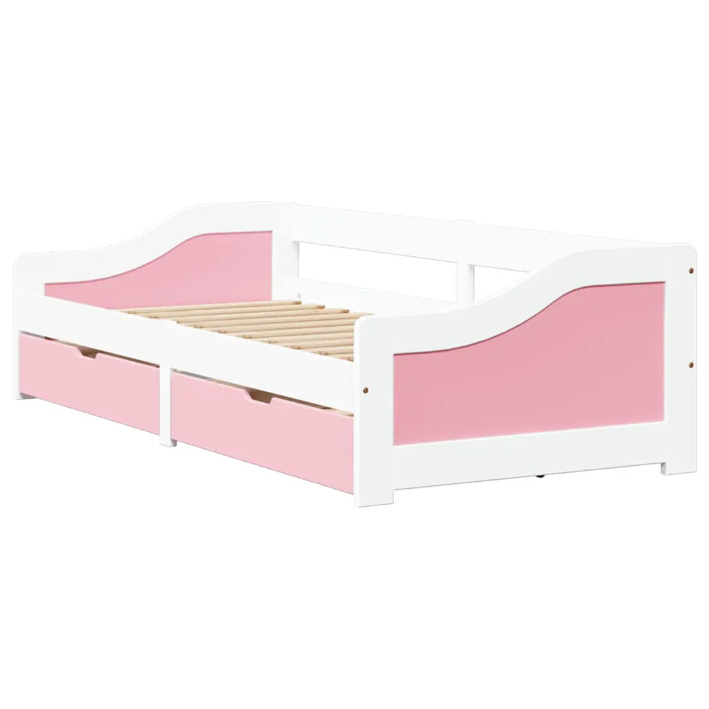 vidaXL Day Bed with 2 Drawers without Mattress IRUN White&Pink 90x200 cm - from vidaXL