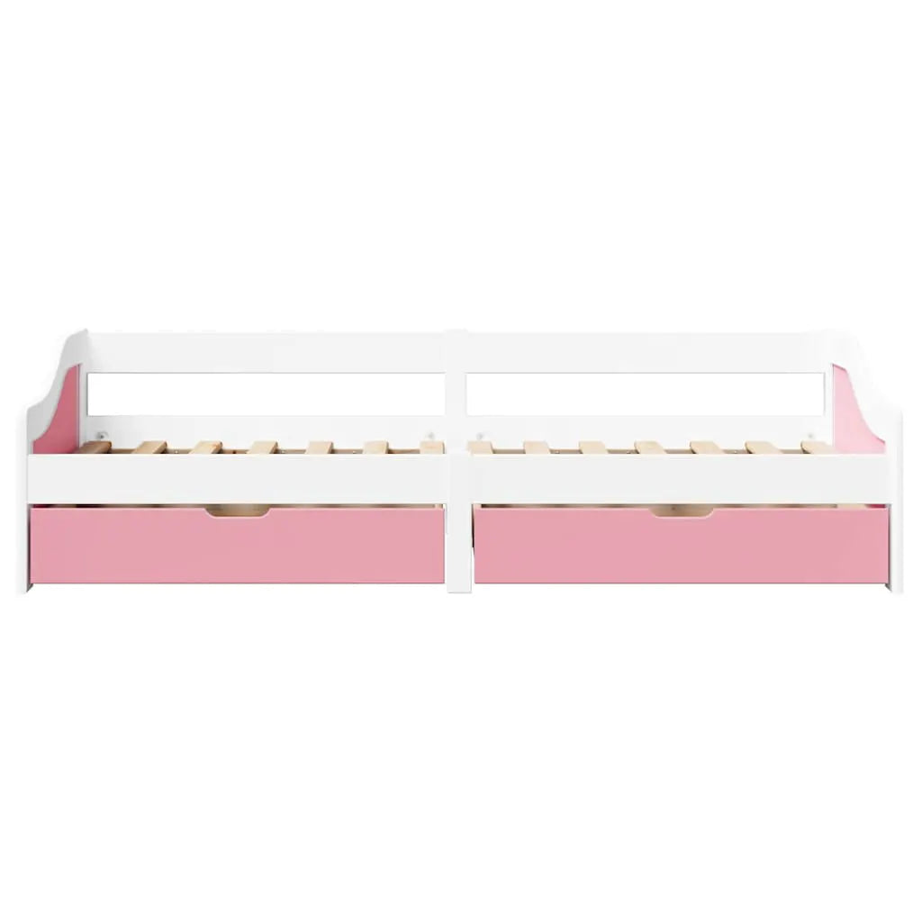 vidaXL Day Bed with 2 Drawers without Mattress IRUN White&Pink 90x200 cm - from vidaXL