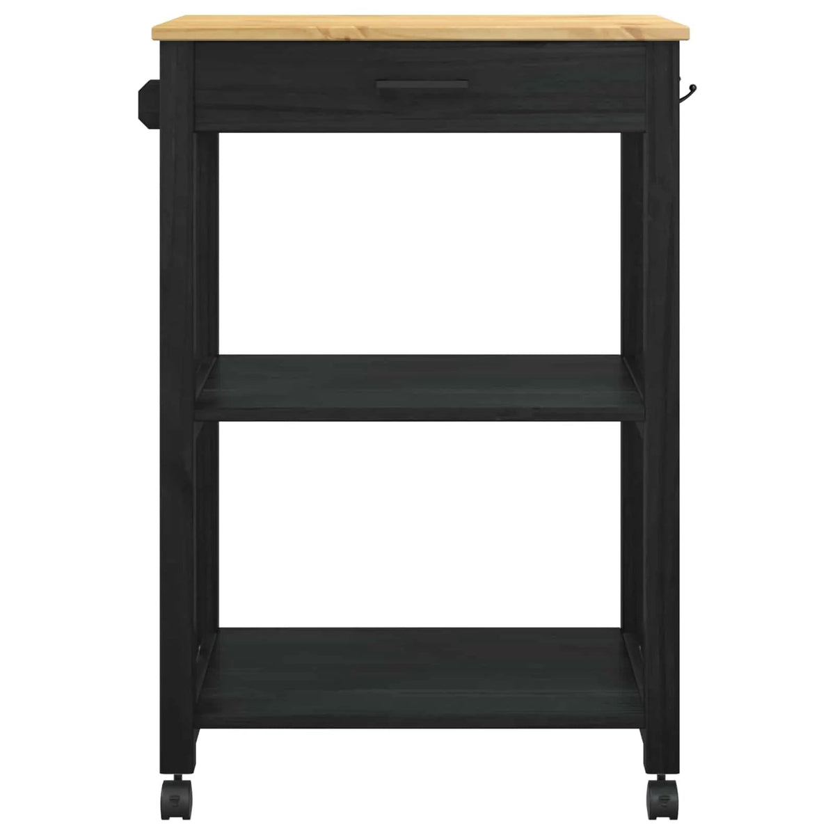 vidaXL Kitchen Trolley MONZA Black 60 x 40 x 88.5 cm Solid Pine Wood - from vidaXL