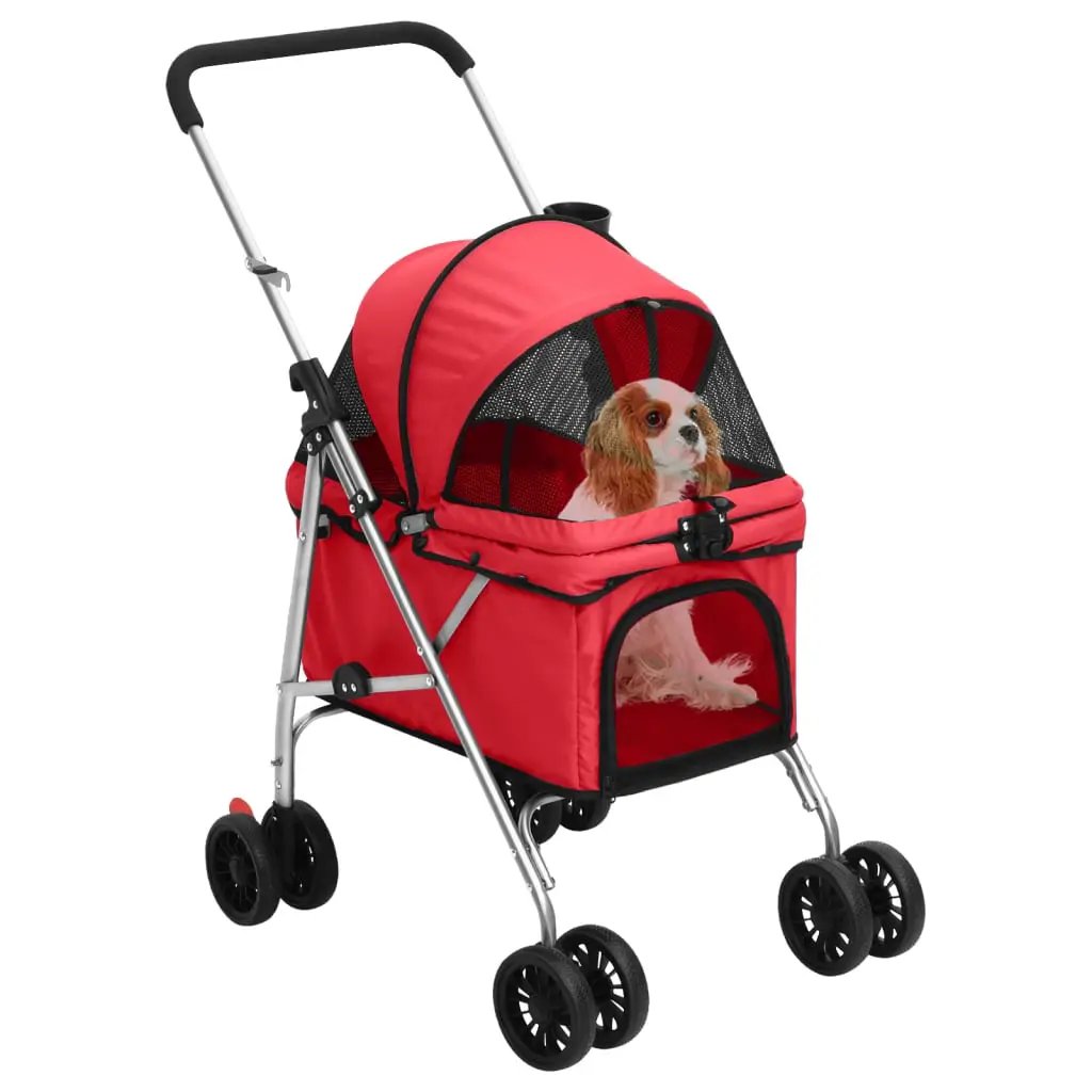 vidaXL Folding Dog Stroller Red 76x50x100 cm Oxford Fabric - from vidaXL