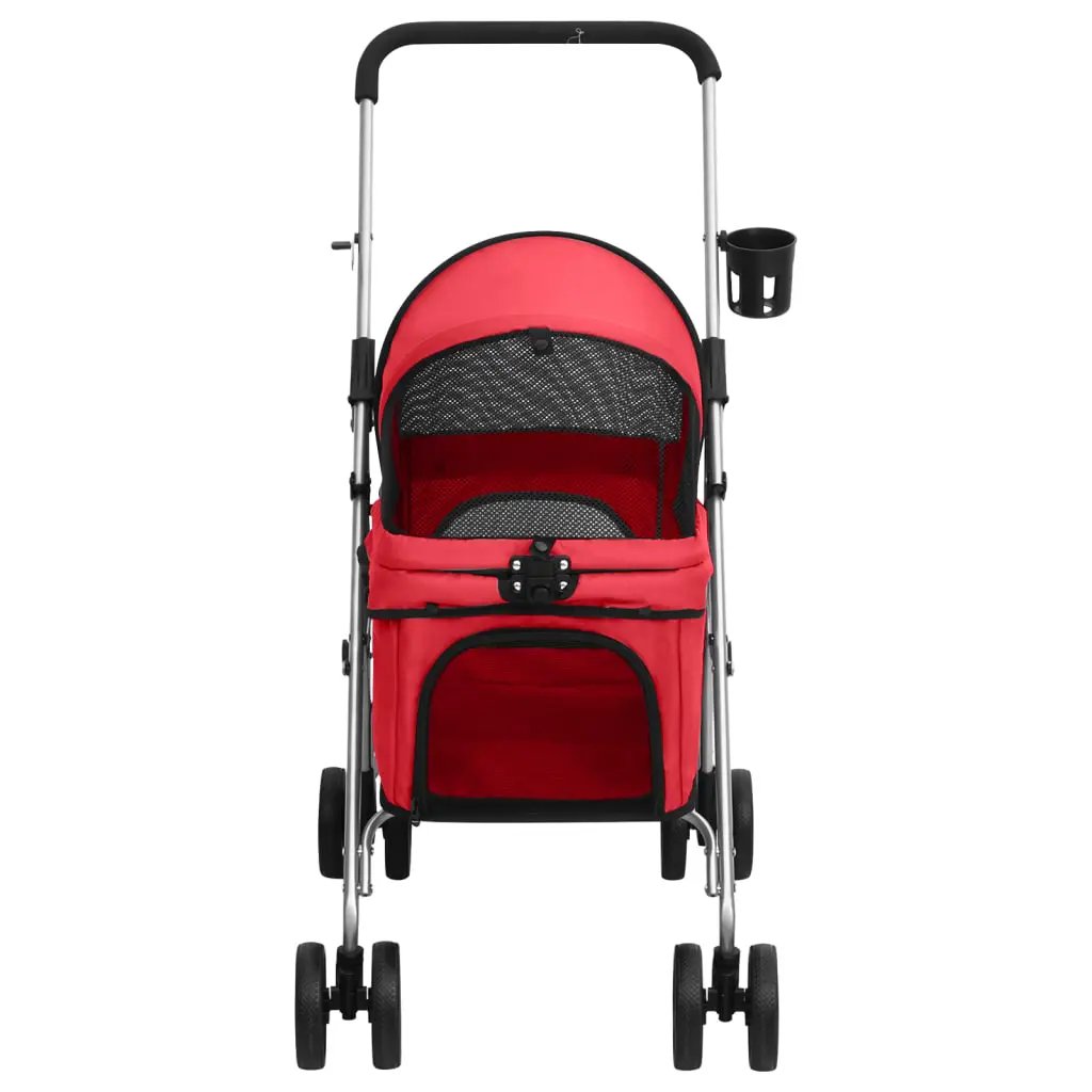 vidaXL Folding Dog Stroller Red 76x50x100 cm Oxford Fabric - from vidaXL