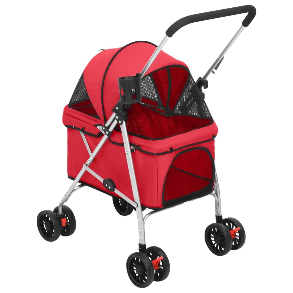 vidaXL Folding Dog Stroller Red 76x50x100 cm Oxford Fabric - from vidaXL